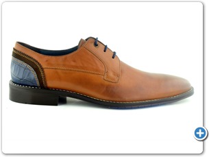 14754 Cognac Antic Inj Brown Leather Sole Side