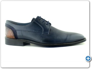 14754 Navy Antic Inj black Leather sole side