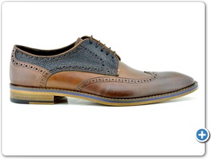 2203 Cognac Antic - Navy Meteor Anthracite Lining Leather Sole Side